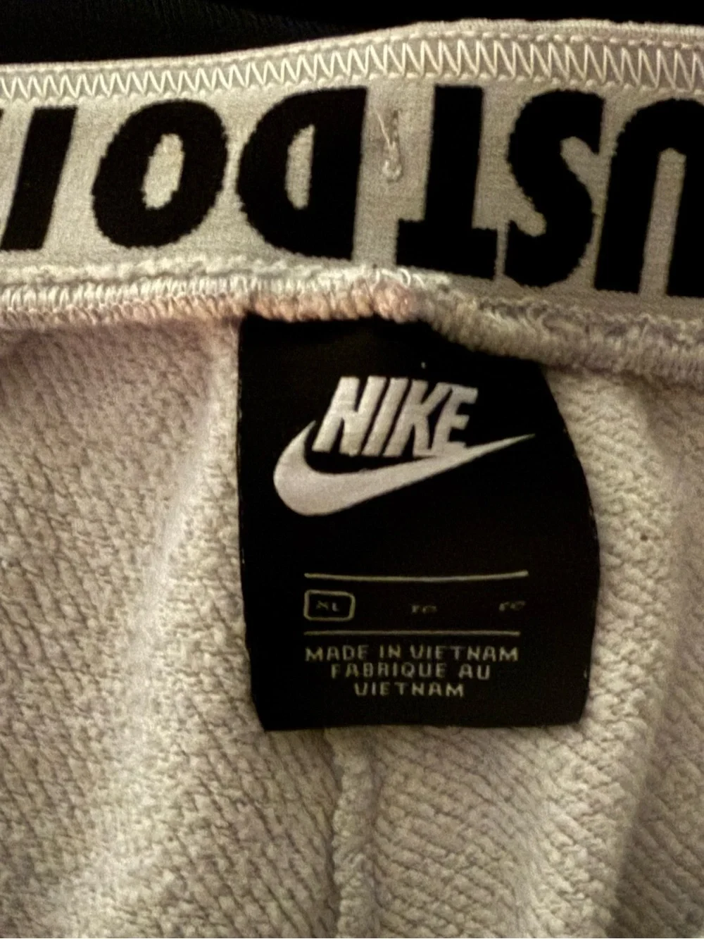 Nike Sportswear Open Hem Gray Sweatpants Fleece Wide Leg Drawstring Size XL